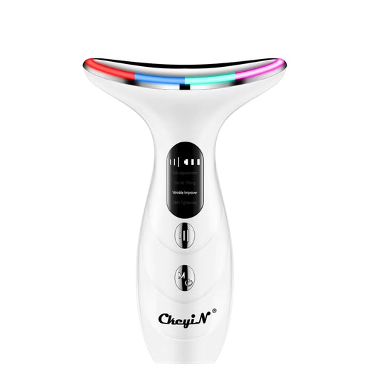 4 Color Neck Beauty Device EMS Face Lifting Machine Double Chin Remover LED Anti Wrinkle Skin Tightening Facial Massager