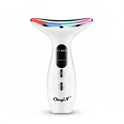 CkeyiN 4 Color Neck Beauty Device EMS Face Lifting Machine Double Chin Remover LED Anti Wrinkle Skin Tightening Facial Massager